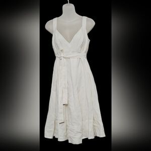 Burberry white linen sleeves dress size 12